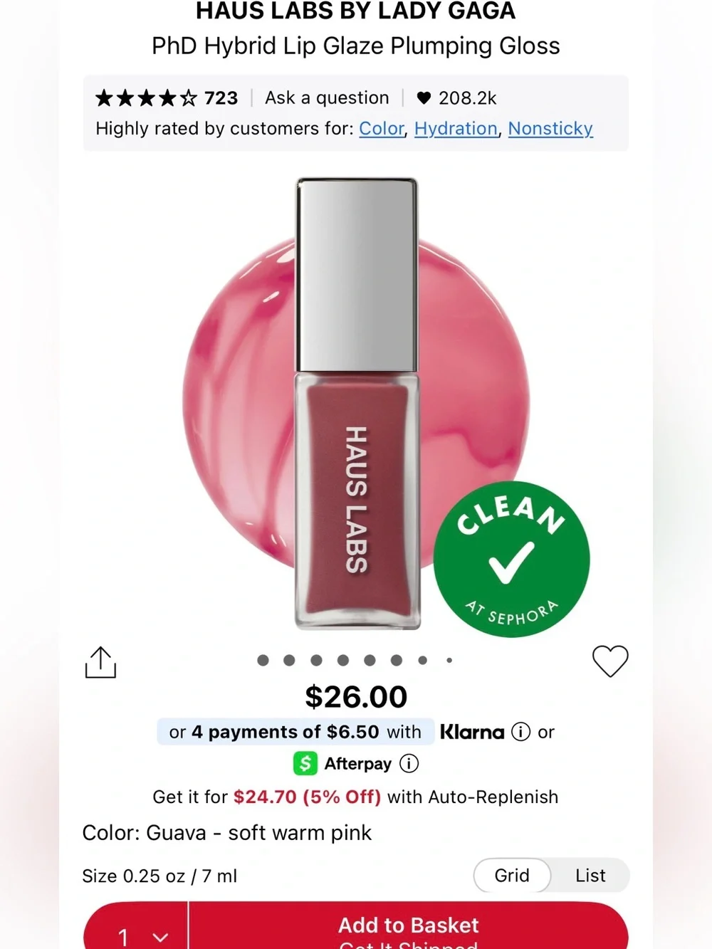 HAUS LABS Lip Gloss in Guava